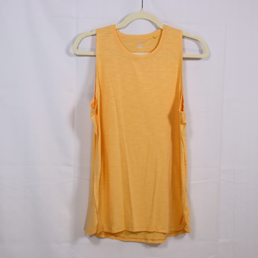 tasc Performance Tank Top Large Yellow Womens Bamboo‎ Slub Muscle Tee